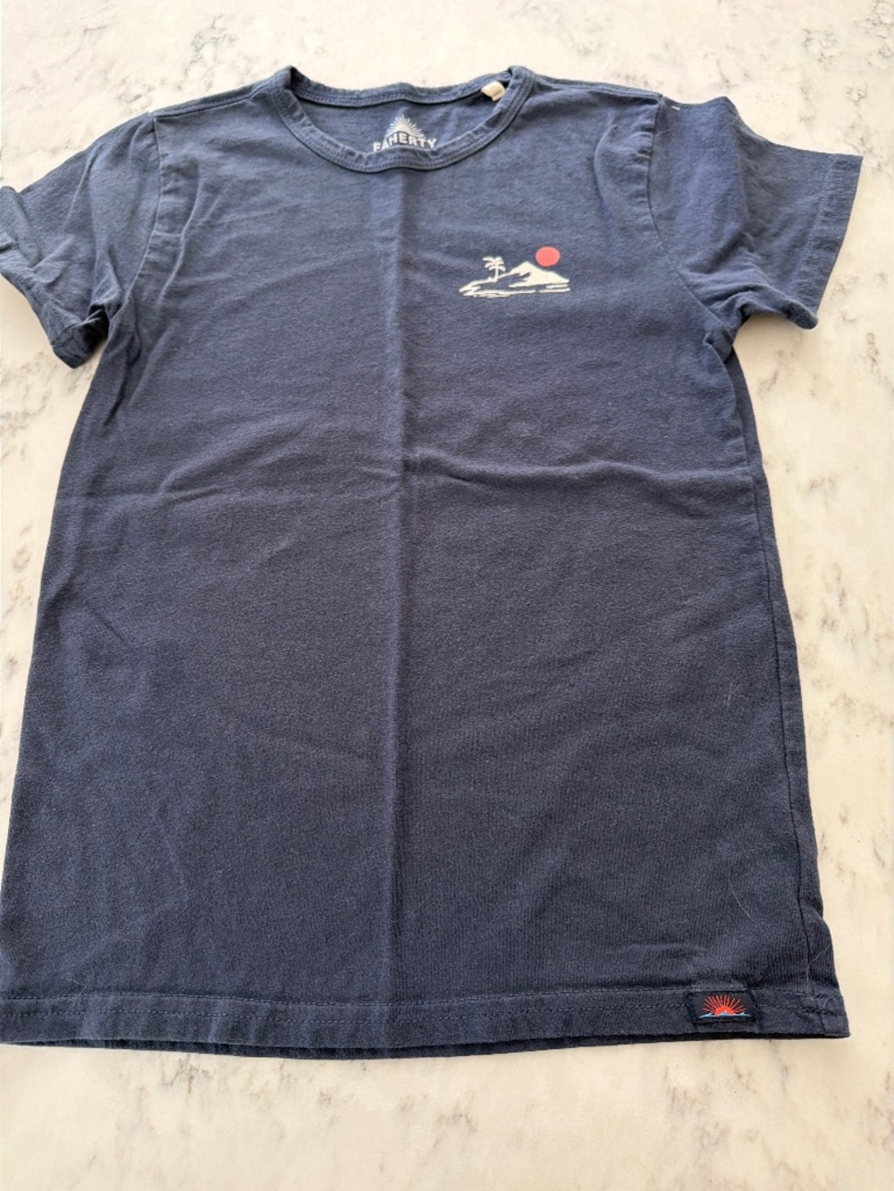 Boys Navy Faherty T Shirt